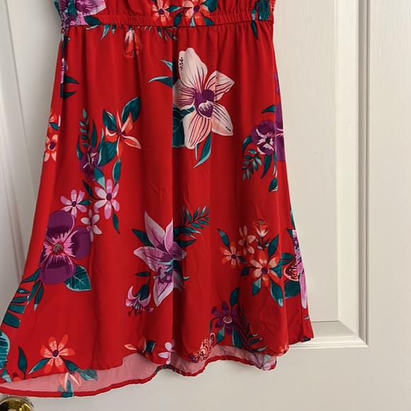 Red flower dress size XS - Picture 3 of 7